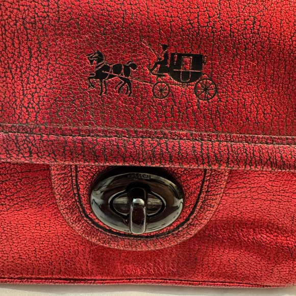Coach Red metallic Leather Women's Bag - Picture 3 of 16